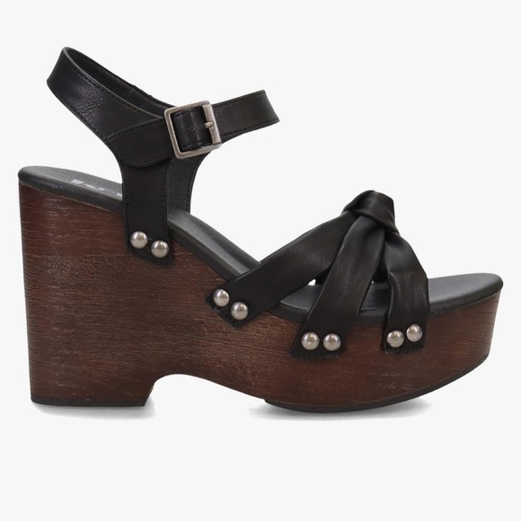 KORKS Womens Dawson Black Faux Leather Top Knot Wedge Sandals Sandals New - Picture 4 of 8